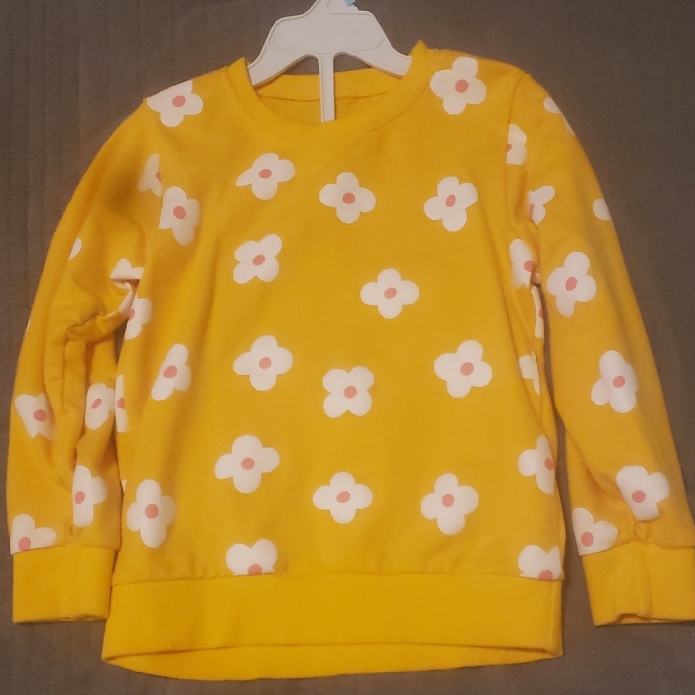Yellow Floral Kids Sweatshirt